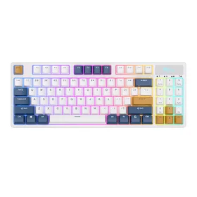 Royal Kludge RK89 RGB bezvadu mehāniskā tastatūra, Lemon slēdzis (balta) (QWERTY)