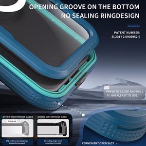 Crong Seal Cover IP68 ūdensizturīgs vāciņš ierīcei iPhone 17 Pro, jūras zils
