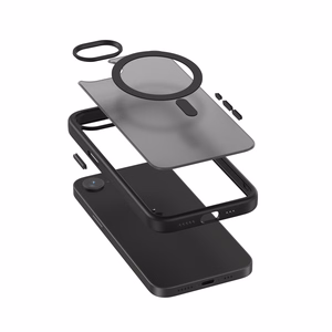 Crong Hybrid Frost MAG Cover MagSafe vāciņš ierīcei iPhone 17e / 16e, melns