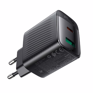 Acefast A106 GaN PD sienas lādētājs, 45 W, USB-C, USB-A, melns