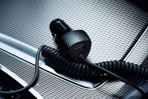FORCELL F-ENERGY Carbon CC50-1AC automašīnas lādētājs USB A ar kabeli Type C PD QC3.0 3A 38W melns