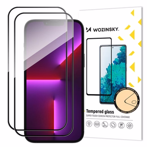 2 gab. Pilnekrāna rūdīts stikls ar rāmi Case Friendly Wozinsky Full Glue iPhone 15 Pro - melns