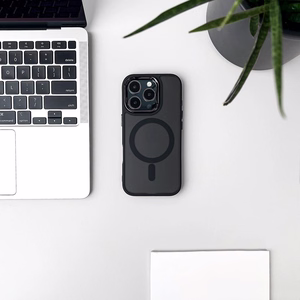 Spīdīgs vāciņš ar mirdzumiem priekš Samsung Galaxy S26 Ultra, saderīgs ar MagSafe - melns