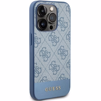Guess 4G Stripe Collection viedtālruņa apvalks iPhone 15 Pro - zils
