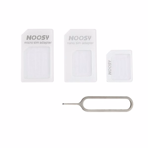 Noosa SIM karšu adapteru komplekts + atslēga - balts