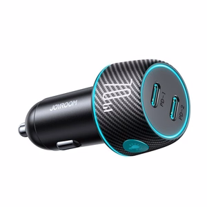 Automašīnas lādētājs Joyroom „JR-CCN02" melns 70W (2xUSB-C) ar LED gaismu