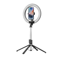 Blavec Selfie gredzena lampa Aura LED gredzens P-55 25cm statīvs + tālvadības pults + 2,3 metri (RLP55-TRB23) melna