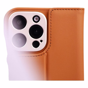 Moshi Overture MagSafe vāciņš ierīcei iPhone 16 Pro, ar noņemamu vegāniskās ādas maku, “Caramel Brown” krāsā