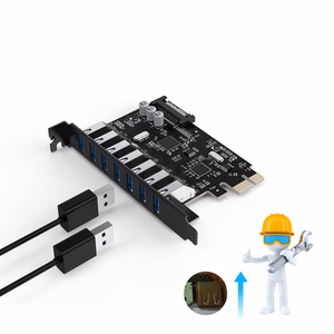 Orico PVU3 PCIe paplašināšanas karte ar 7 USB 3.0 pieslēgvietām galddatoriem – melns