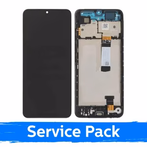 LCD displejs saderīgs ar Xiaomi Redmi A5 / Poco C71 (Long Flex) melns ar rāmi (Service Pack)
