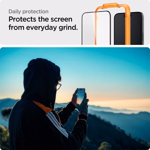 Spigen ALM Glass FC rūdītais stikls iPhone 15 Pro - melns 2 gab.
