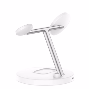 Tech-Protect QI15W-A35 3 vienā indukcijas lādētājs ar MagSafe tālrunim / AirPods / Apple Watch - balts