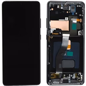 LCD ekrāns Samsung G998 S21 Ultra ar skārienjūtīgo ekrānu un rāmi Phantom melns OLED (īstais izmērs)