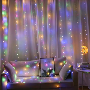 LED aizkars (200 LED spuldzītes) 3Mx2M daudzkrāsains