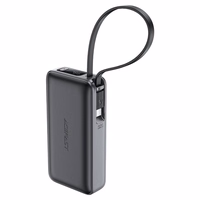 Acefast M7-10000 PD30W Portatīvais lādētājs ar iebūvētu kabeli - melns