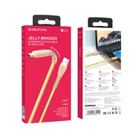 Borofone kabelis BU31 Clear Shadow Jelly - USB uz Micro USB - 2,4A 1 metrs zelta