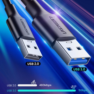 Ugreen US184 20882 USB-A 3.0 / USB-C 3A kabelis 1m - melns