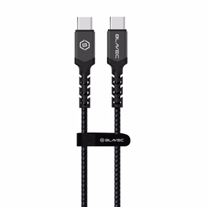 Blavec kabelis Raptor pīts - Type C uz Type C - PD 60W 3A 1 metrs Apple CarPlay/Android Auto (CRA-CC3BG10) melns-pelēks