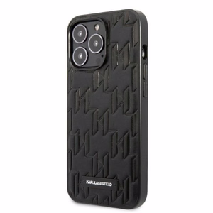 Karl Lagerfeld Monogramma Plāksne apvalks iPhone 13 Pro Max - melns