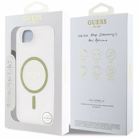 Guess IML Glitter Circle magnētiskais viedtālruņa apvalks iPhone 16e - caurspīdīgs
