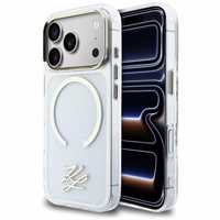 Karl Lagerfeld IML KL Script Logo MagSafe Maciņš for iPhone 17 Pro - Clear