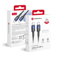 FORCELL F-ENERGY C354 kabelis Type C uz Type C QC4.0 PD 3A 60W Gradients 1 m melns