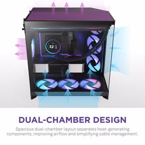 NZXT H9 Flow RGB+ 2025 datora korpuss melns