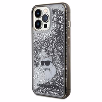 Karl Lagerfeld Liquid Glitter Choupette viedtālruņa apvalks iPhone 13 Pro / 13 - caurspīdīgs