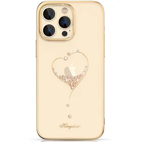 Kingxbar Wish Series silikonais viedtālruņa apvalks iPhone 14 Plus ar Swarovski kristāliem zelta krāsā