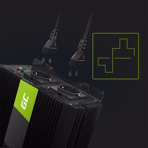 Green Cell PRO sprieguma pārveidotājs, 12 V DC uz 230 V AC, 2000 W nepārtraukta / 4000 W īslaicīgā jauda, modificēta sinusoīda