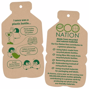 Eco Nation videi draudzīga raiba zirga plīša rotaļlieta, 23 cm