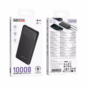 Borofone Внешний аккумулятор 10000mAh BJ88 Clever - 2xUSB - чёрный