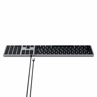 Wire keyboard USB C QWERTY Satechi Slim W3 Wisarkans ST-UCSW3M space pelēks