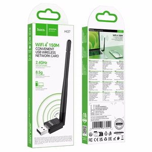USB Wi-Fi adapteris Hoco HI37 Wi-Fi4 melns