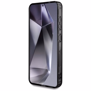 AMG Magnētiskais caurspīdīgs rombu viedtālruņa apvalks Samsung Galaxy S25 - melns