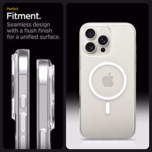 Spigen Thin Fit MagSafe macins priekš iPhone 16 Pro Max - Caurspidigs un balts