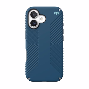 Speck Presidio2 Grip MagSafe vāciņš ierīcei iPhone 17, “Deep Sea / Silver Metallic” krāsā