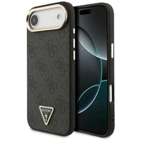 GUESS viedtālruņa apvalks IPHONE 17 Air, saderīgs ar MagSafe GUHMP17MP4GTDGMK (4G PU W/ Triangle Logo) zelts un melns