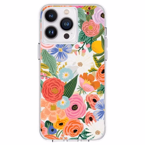 Rifle Paper Clear MagSafe vāciņš ierīcei iPhone 14 Pro Max, ar “Garden Party Blush” rakstu