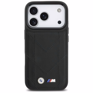 BMW M Quilted Logo MagSafe viedtālruņa apvalks iPhone 17 Pro - melns