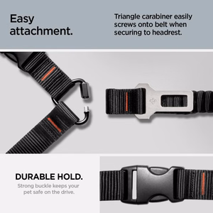 SPIGEN PS100 UNIVERSAL CAR SEAT BELT HOLDER FOR PETS melns