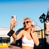 VEGER portatīvais lādētājs 20000 mAh ar iebūvētiem kabeliem Type C / Lightning PD QC3.0 35W K2 (W2068) melns