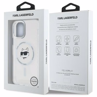 Karl Lagerfeld IML Metāla Choupette galva MagSafe apvalks iPhone 12 - balts