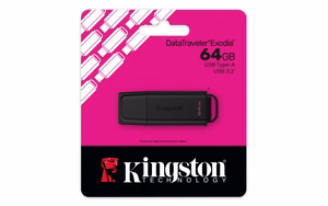Kingston Technology DataTraveler 64GB Portable USB 3.2 Gen 1 Exodia Black