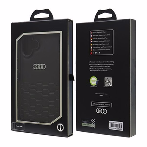Audi Sintētiskās ādas iPhone 16 Plus 6.7" melns/melns cietais apvalks AU-TPUPCIP16M-GT/D2-BK