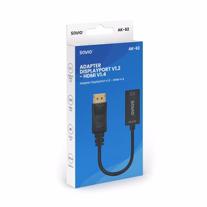 Savio adapteris DisplayPort (M) v1.2 - HDMI A (F) v1.4, 4K, AK-62