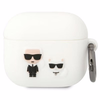 Karl Lagerfeld KLACA3SILKCW AirPods 3 apvalks balts/balts Silikona Karl & Choupette