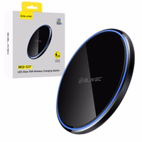 Blavec indukcijas lādētājs BQI-07 Qi 15W UniCharge (BQI07-QIB) melns stikls