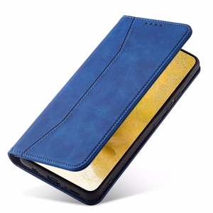 Magnet Fancy viedtālruņa apvalks Samsung Galaxy S22+ (S22 Plus) ar maku un karšu turētāju, zils