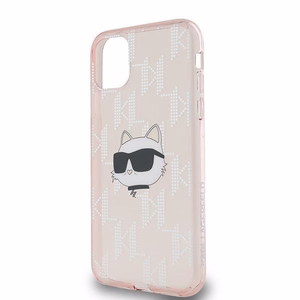 Karl Lagerfeld IML Choupette galvas un monogrammas apvalks iPhone 11 / Xr - rozā